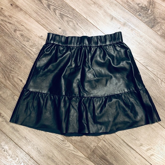 Club Monaco Faux Leather Skater Skirt - Picture 2 of 2